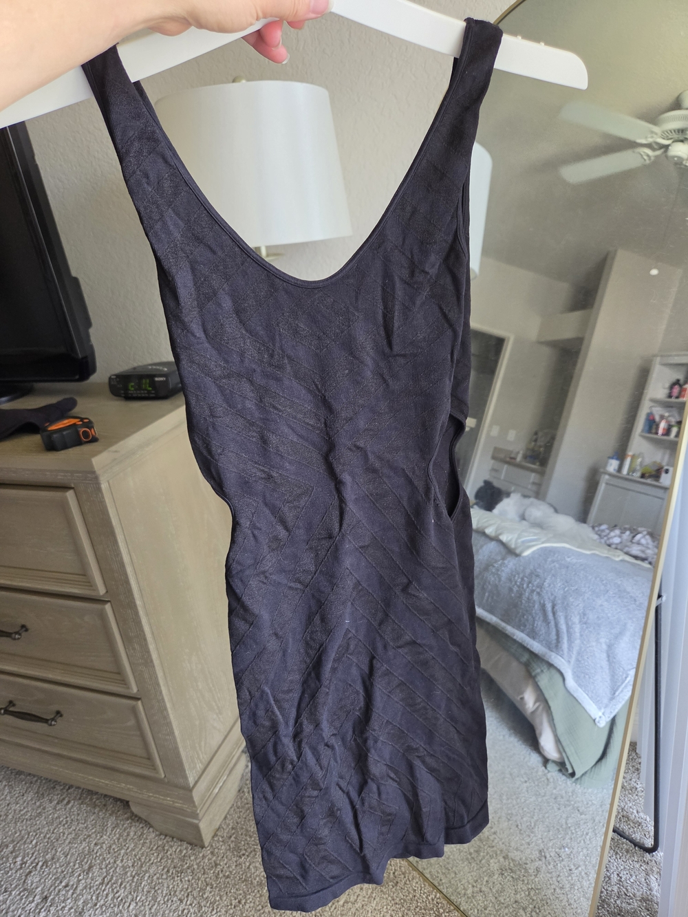 BeBe Black Bodycon Dress with side cutouts size Petite Small